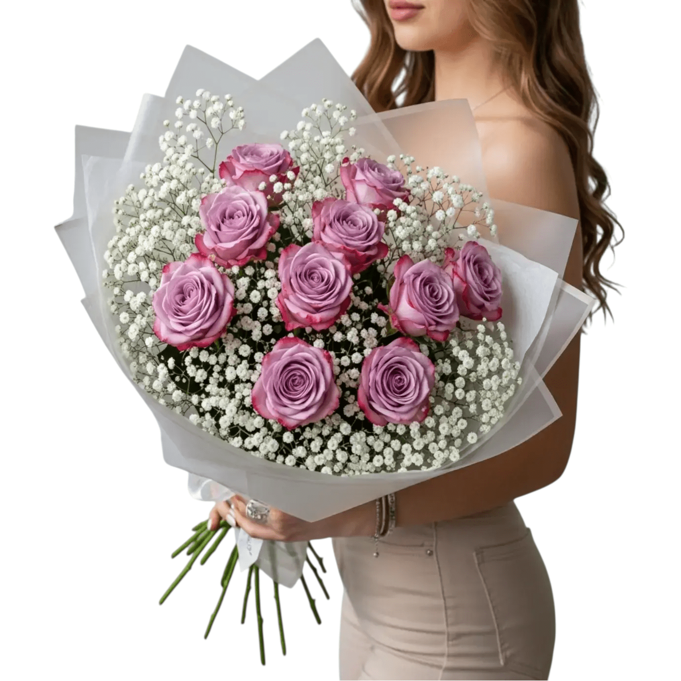 10 Adet Lila Gül Buketi - Balıkesir Açelya Çiçekçilik