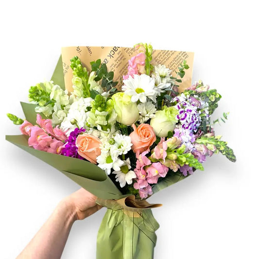 Karışık Pembe Beyaz Gül Buketi - Balıkesir Açelya Çiçekçilik