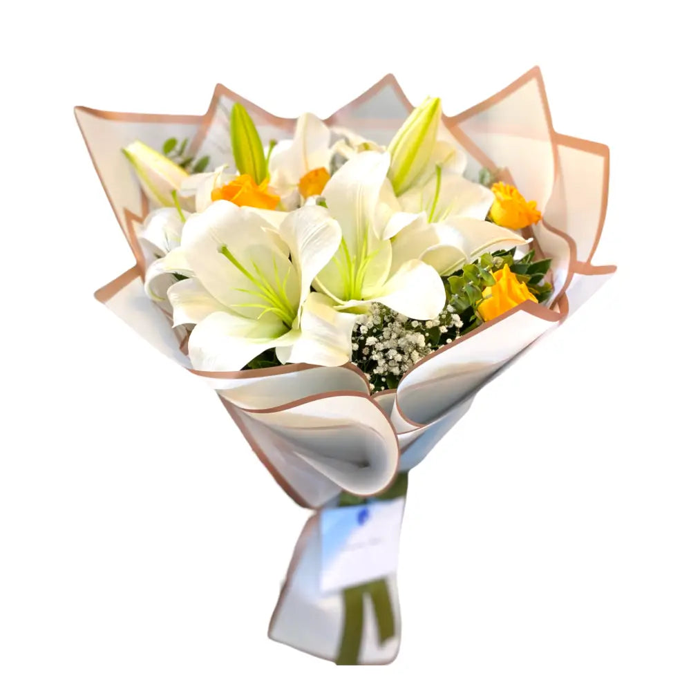 Lilyum ve Turuncu Gül Buketi