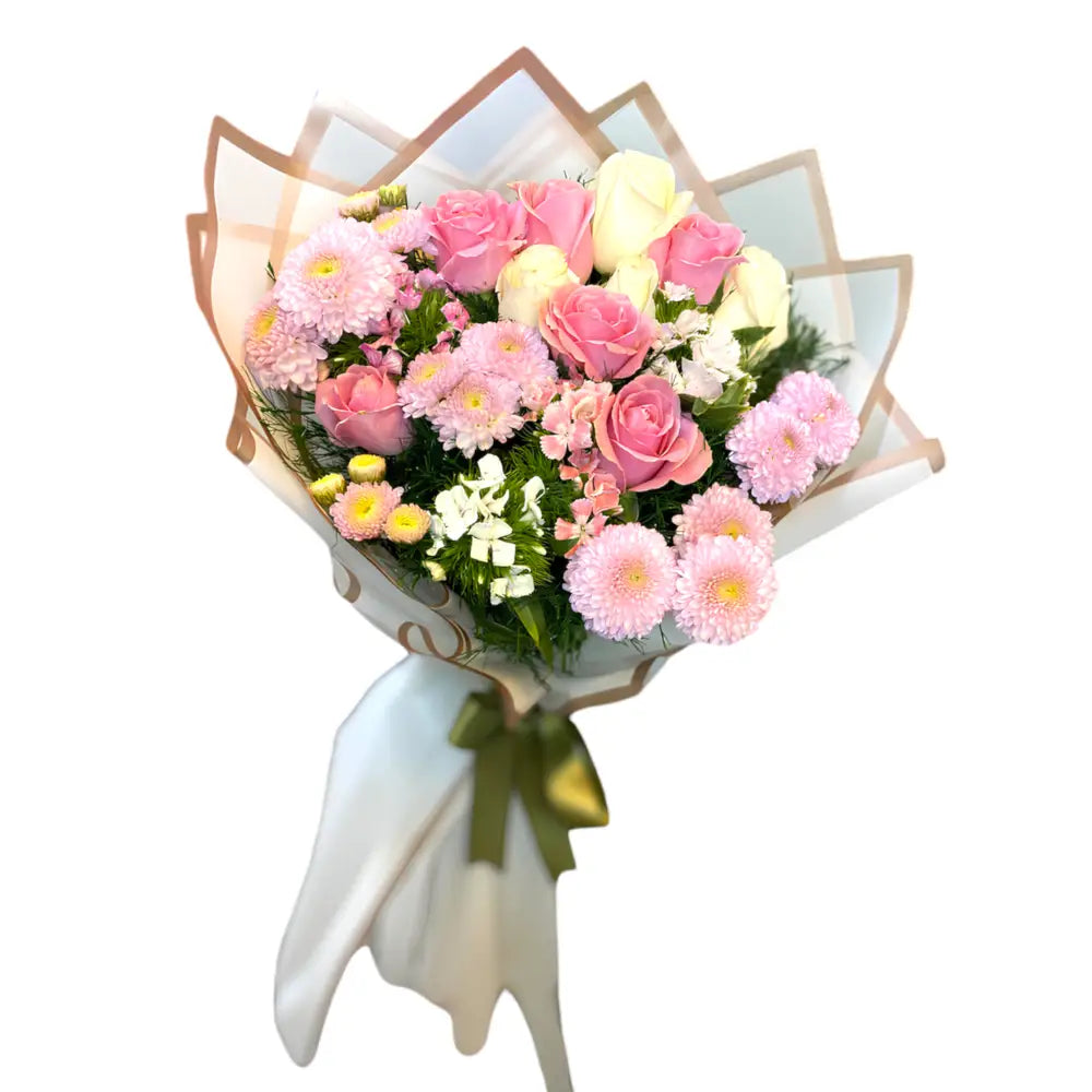 Pembe Beyaz Karışık Gül Buketi