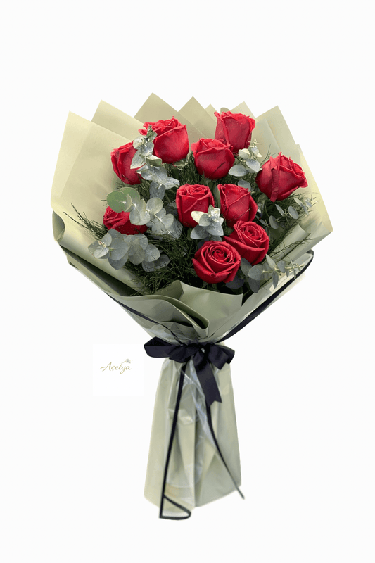 10 Adet Kırmızı Gül Buketi - Balıkesir Açelya Çiçekçilik