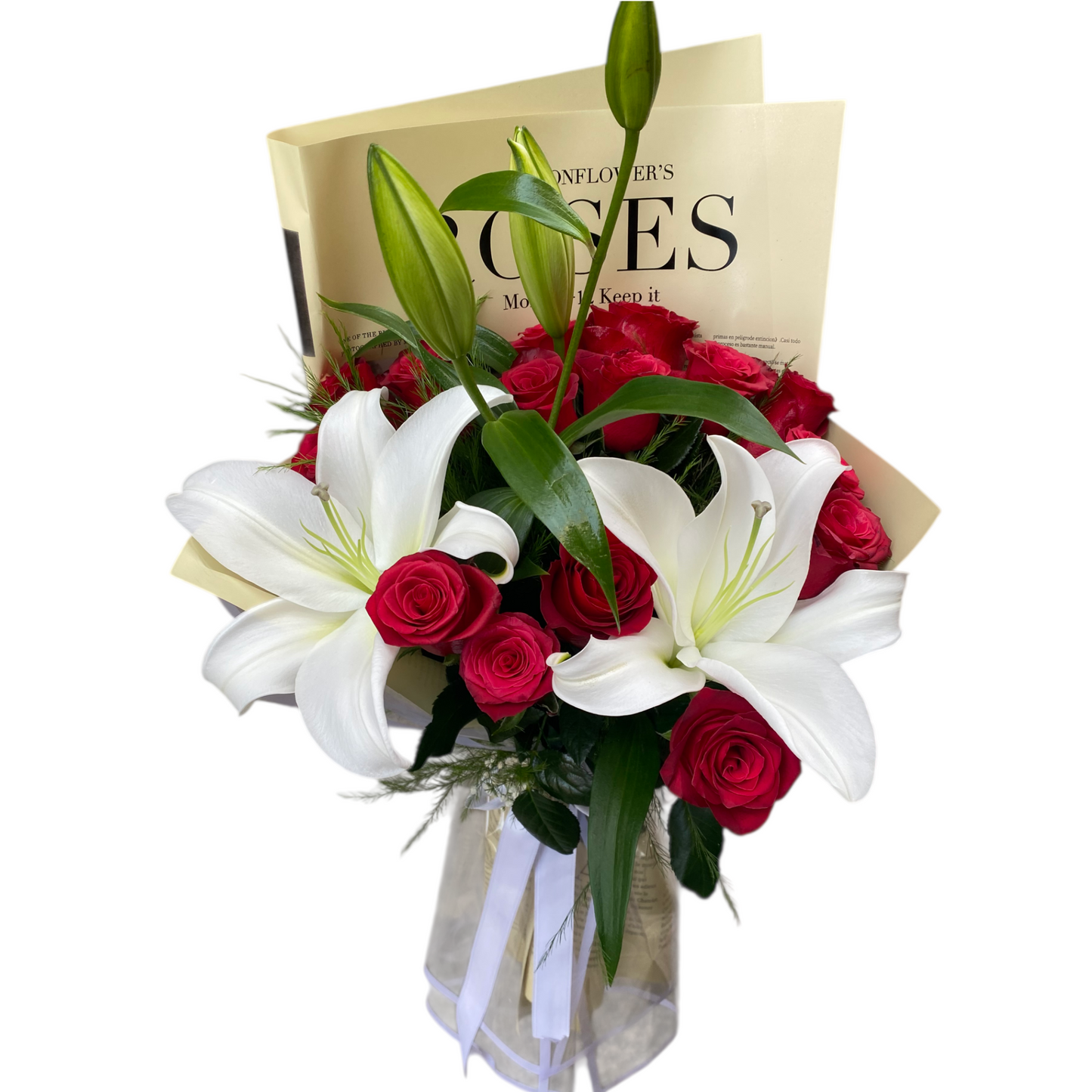 Lilyum ve 15 Adet Gül Buketi