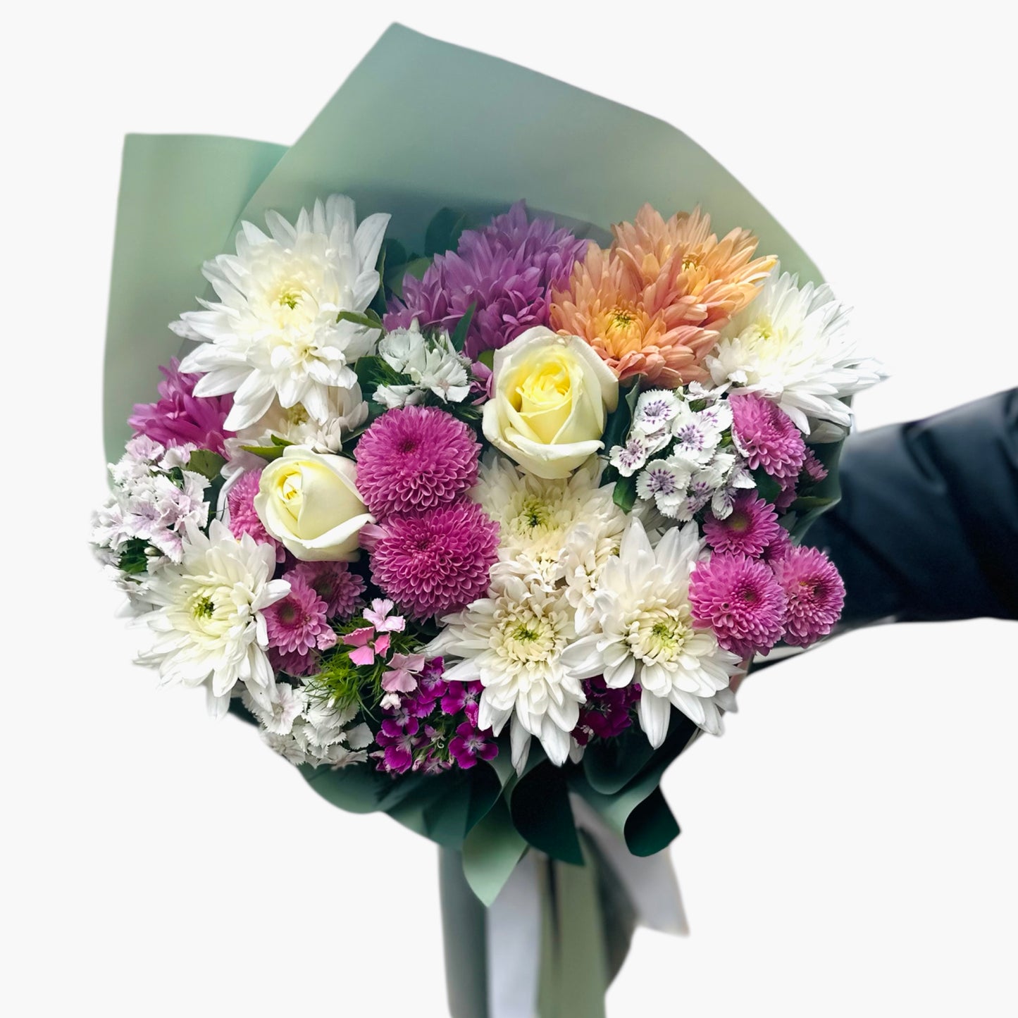 Karışık Kasımpatı ve Gül Buketi