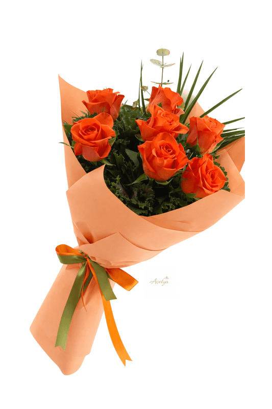 7 Adet Turuncu ithal Gül Buketi - Balıkesir Açelya Çiçekçilik