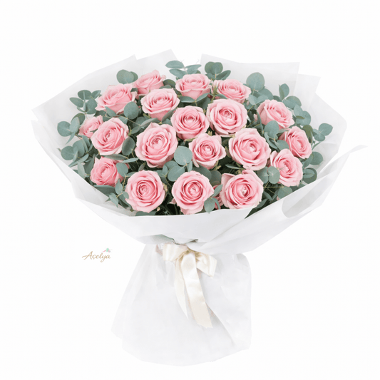 21 Adet ithal Pembe Gül Buketi - Balıkesir Açelya Çiçekçilik