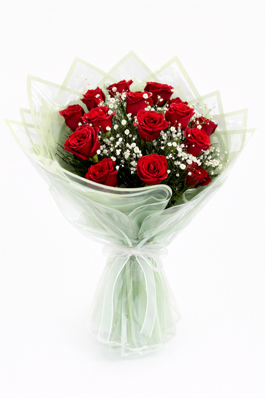 15 Adet Kırmızı Gül Buketi