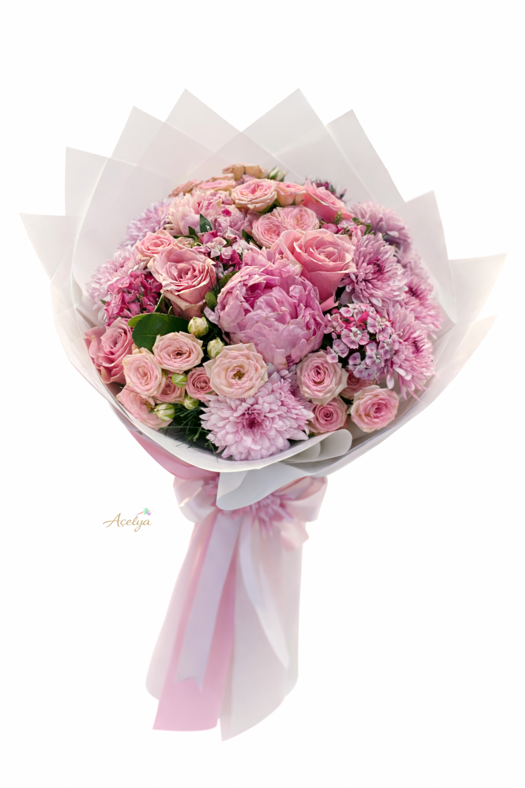 İthal Güller ve Şakayık Buketi