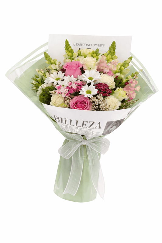 Karışık Pembe Beyaz Gül Buketi - Balıkesir Açelya Çiçekçilik