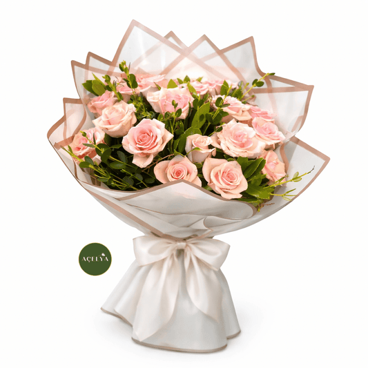 21 Adet Pembe Gül Buketi