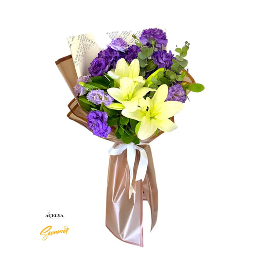 Lisyantus ve Lilyum Buketi