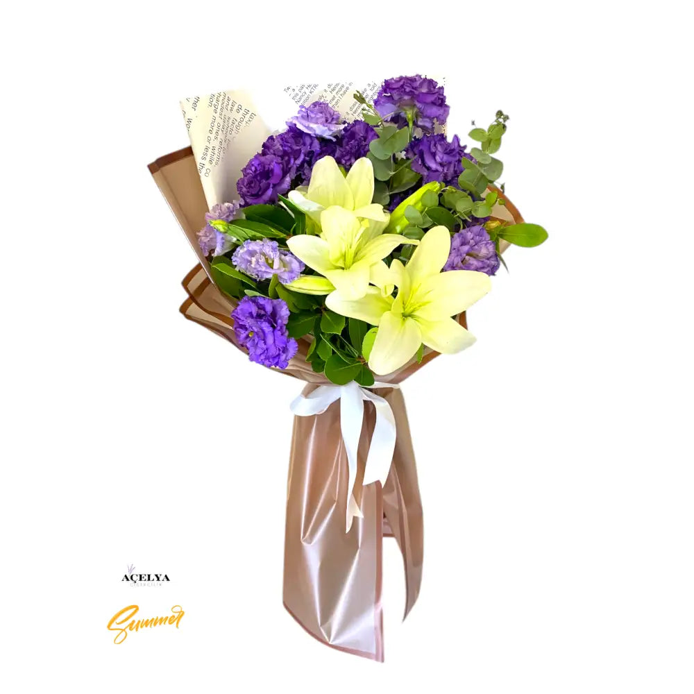 Lisyantus ve Lilyum Buketi