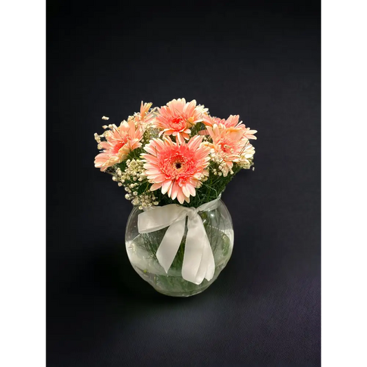 Vazoda 7 Adet Pembe Gerbera