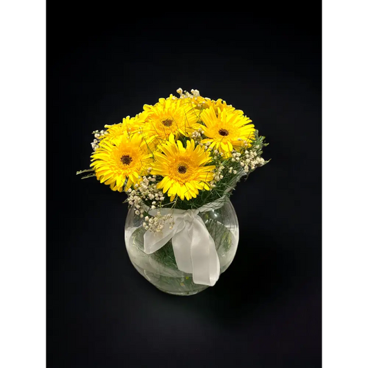 Vazoda 7 Adet Sarı Gerbera